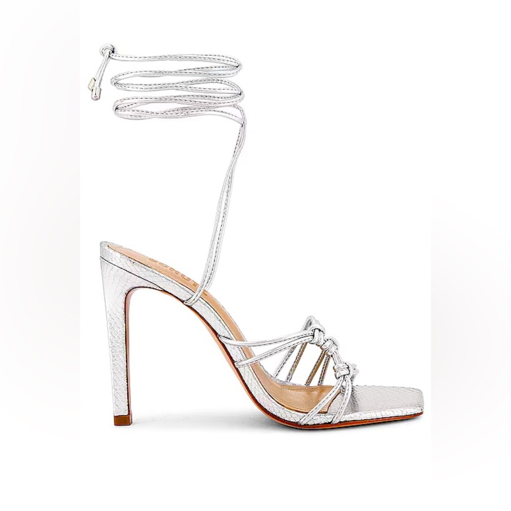 Gorgeous Ankle tie Silver Schutz Sandal